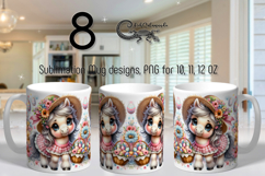 Easter cow &amp; horse | 8 Spring Sublimation Mug designs Product Image 1