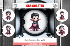 Cute Vampire Boy Car Coaster Product Image 1