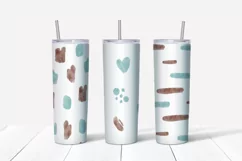 Watercolor Coffee and spot Skinny tumbler wrap design Product Image 5