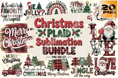 Plaid &amp; Merry Christmas Quotes &amp; Festive PNG Pack Product Image 1
