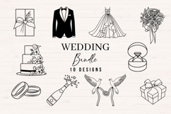 Wedding SVG Bundle | Elegant Wedding Clipart SVG PNG DXF Product Image 1