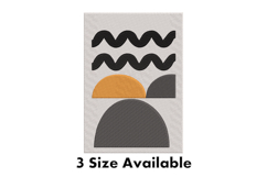 Minimal Abstract Geometric Waves Embroidery Design Product Image 1