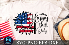 Happy 4th July SVG, 4th July Sunflower SVG Product Image 2
