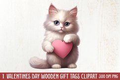 Valentine Cat Peeking Around Clipart Product Image 1