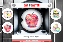 Groovy Retro Apple Car Coaster Product Image 1