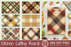 Vintage Plaid Cutting Boards sublimation Designs Product Image 1