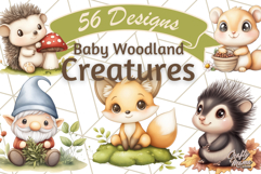 Woodland Nursery Baby Animals And Fantasy Forest PNG Clipart Product Image 1