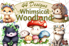 Whimsical Woodland Forest Animals Png, Berries and Nature Product Image 1