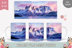 Mountains Mug Design, Nature Mug Wrap Product Image 1