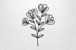 Elegant Line Art Floral Branch Embroidery Design Product Image 1