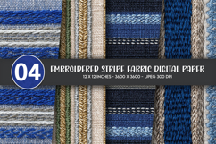Embroidered Stripe Fabric Digital Paper Product Image 1