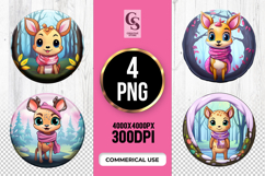 Cute Baby Deer In Forest Clipart Sublimation PNG Product Image 1