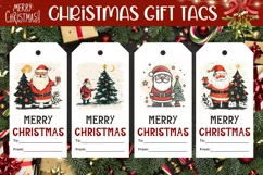 Santa Claus Gift Tag, Cartoon Christmas Gift Tag Printable Product Image 1