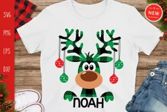 Christmas Boy Name Svg, Buffalo Plaid Moose SVG, Moose Svg Product Image 1