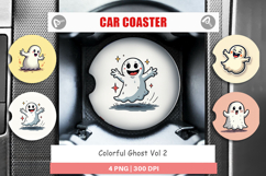 Colorful Ghost Car Coaster Product Image 1