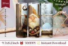 Christmas Gnome Tumbler PNG, Watercolor Christmas Tumbler Product Image 1