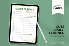 Kawaii Greenery Hourly Daily Planner Template - Editable Product Image 3
