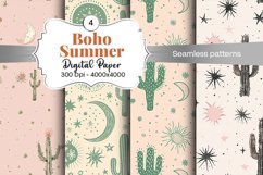 Summer Boho digital paper Seamless backgrounds Product Image 2