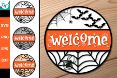 Halloween Round Sign SVG | Halloween Door Hanger SVG Product Image 1