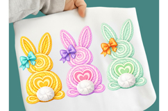 Happy Easter PNG Coquette Easter Bunny, Faux yarn Bunny PNG Product Image 2