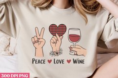 Peace Love Wine PNG, Wine Lover Sublimation PNG Product Image 2