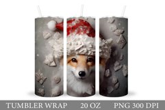 Christmas Fox Tumbler Wrap. Fox Tumbler Wrap Sublimation Product Image 1