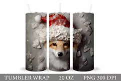 Christmas Fox Tumbler Wrap. Fox Tumbler Wrap Sublimation Product Image 1