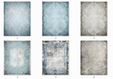 Gray Blue Vintage Junk Journal Pages Product Image 3