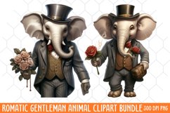 Romantic Gentleman Animal clipart, Watercolor Clipart Product Image 2