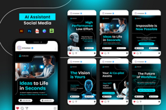 Blue Contrast AI Assistant instagram Carousel Post Product Image 1