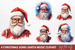 Christmas Song Santa Music Clipart PNG Product Image 1