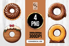 Cute Donut Wreath Dessert Ring Sublimation PNG Product Image 1