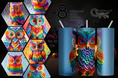 3D papercut Owl | skinny tumbler Sublimation design bundle Product Image 1