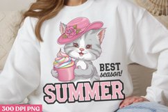 Best Summer Vacation PNG, Funny Cat Sublimation PNG Product Image 1