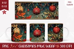 Christmas Balls Mug Wrap, Vintage Christmas Mug Product Image 1