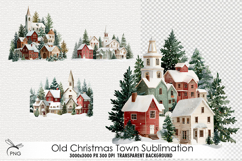 Old Christmas Town Sublimation Product Image 1