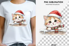 Christmas peeking character png design for T-shirts Product Image 1