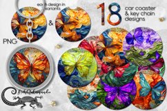 3D Papercut Butterfly | Car coaster &amp; key chain sublimation Product Image 1
