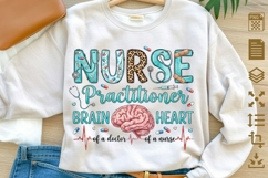 Nurse Practitioner PNG, NP Brain and Heart Sublimation Product Image 1
