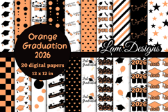 Graduation 2026 orange digital papers Product Image 1