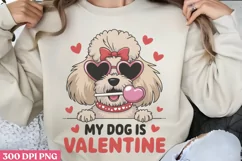 Dog Is My Valentine PNG, Coquette Valentines Day Sublimati Product Image 2