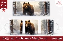 Winter Bear Mug Design, Winter Bear Sublimation Design Product Image 1
