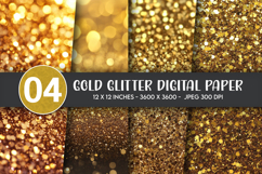 Gold Glitter Digital Paper Product Image 1