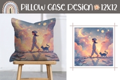 Cartoon Sky Pillow Design, Moon Pillow Sublimation Product Image 1
