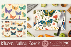 Whimsical Butterflies Cutting Boards sublimation Design Product Image 1
