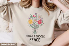 Today I choose peace PNG, Vintage Flowers Sublimati Product Image 2