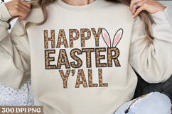Happy easter y&#039;all PNG, Easter Sublimation PNG Product Image 1
