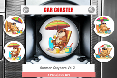 Car Coaster Summer Capybara Product Image 1