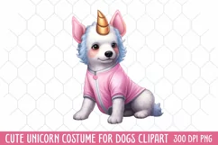 Cute Unicorn Costume For Dogs, Unicorn Watercolor Product Image 1