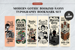 Modern Gothic Sassy Typography Bookmark Set, Funny Bookish Product Image 1